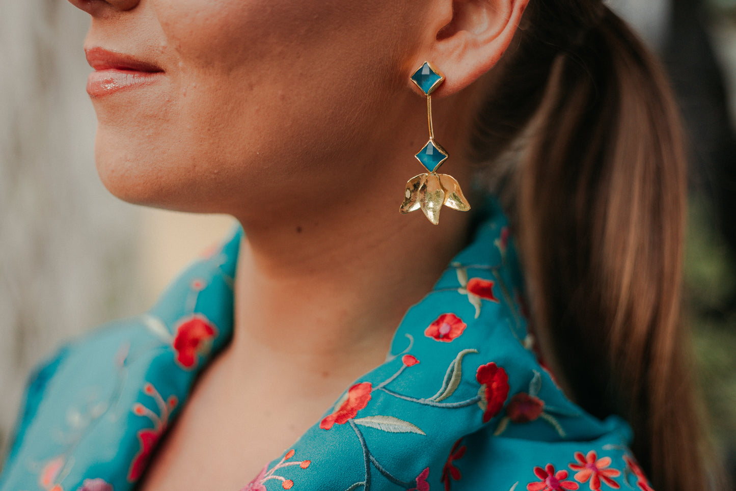 Pendientes Tulipán Azulon
