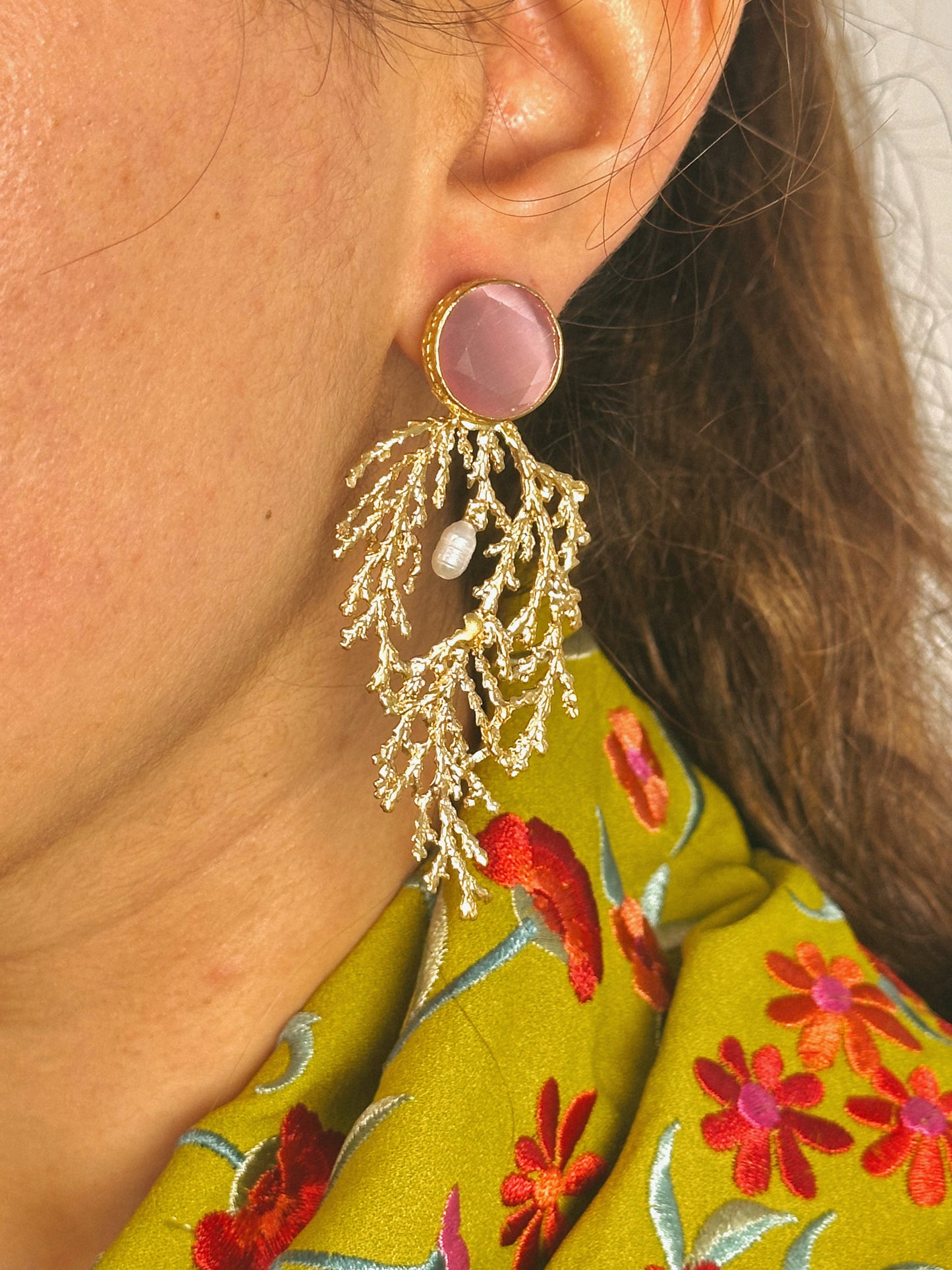 Pendientes Linares Rosa Palo