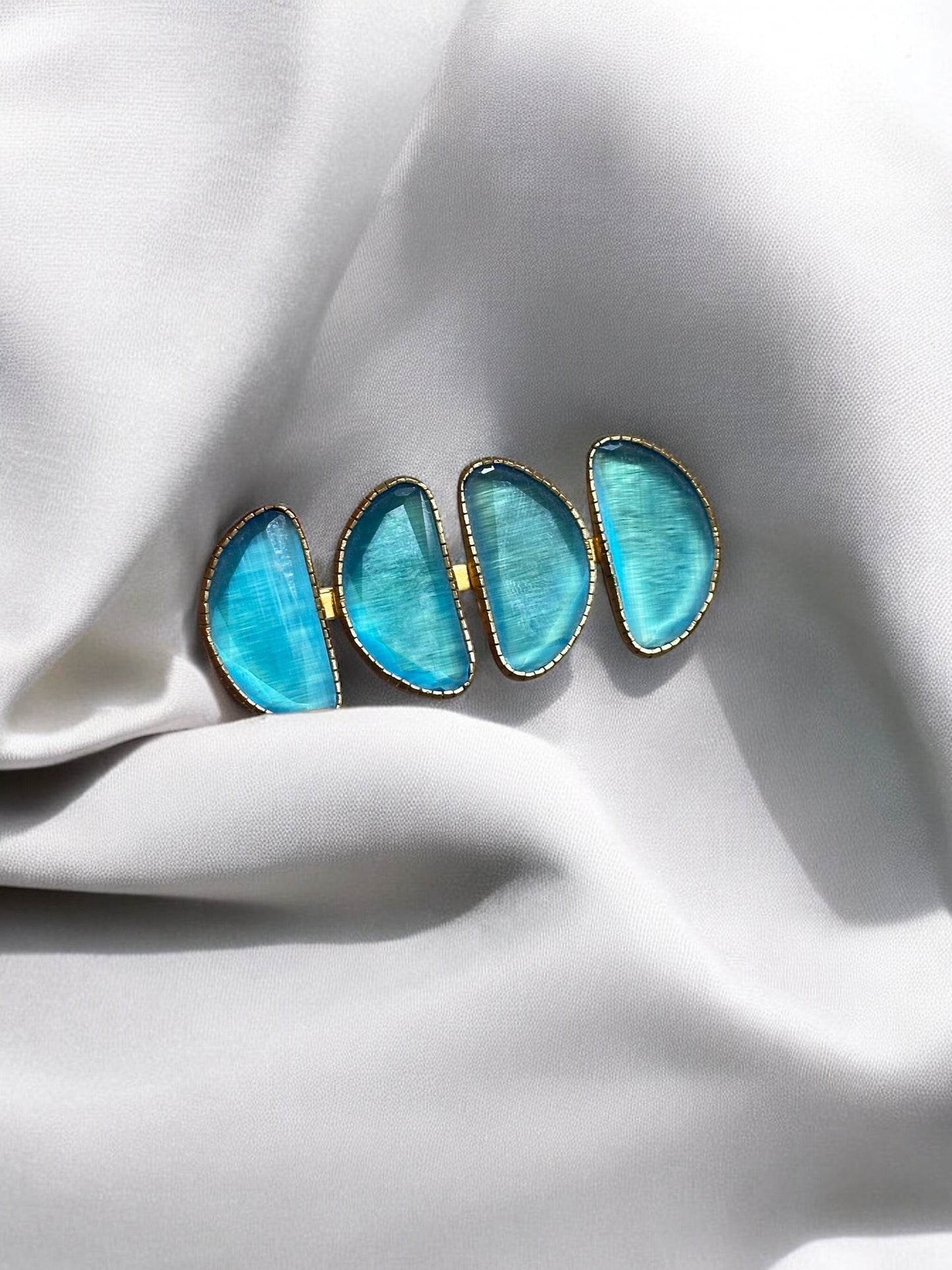Broche Cristal Natural Azul