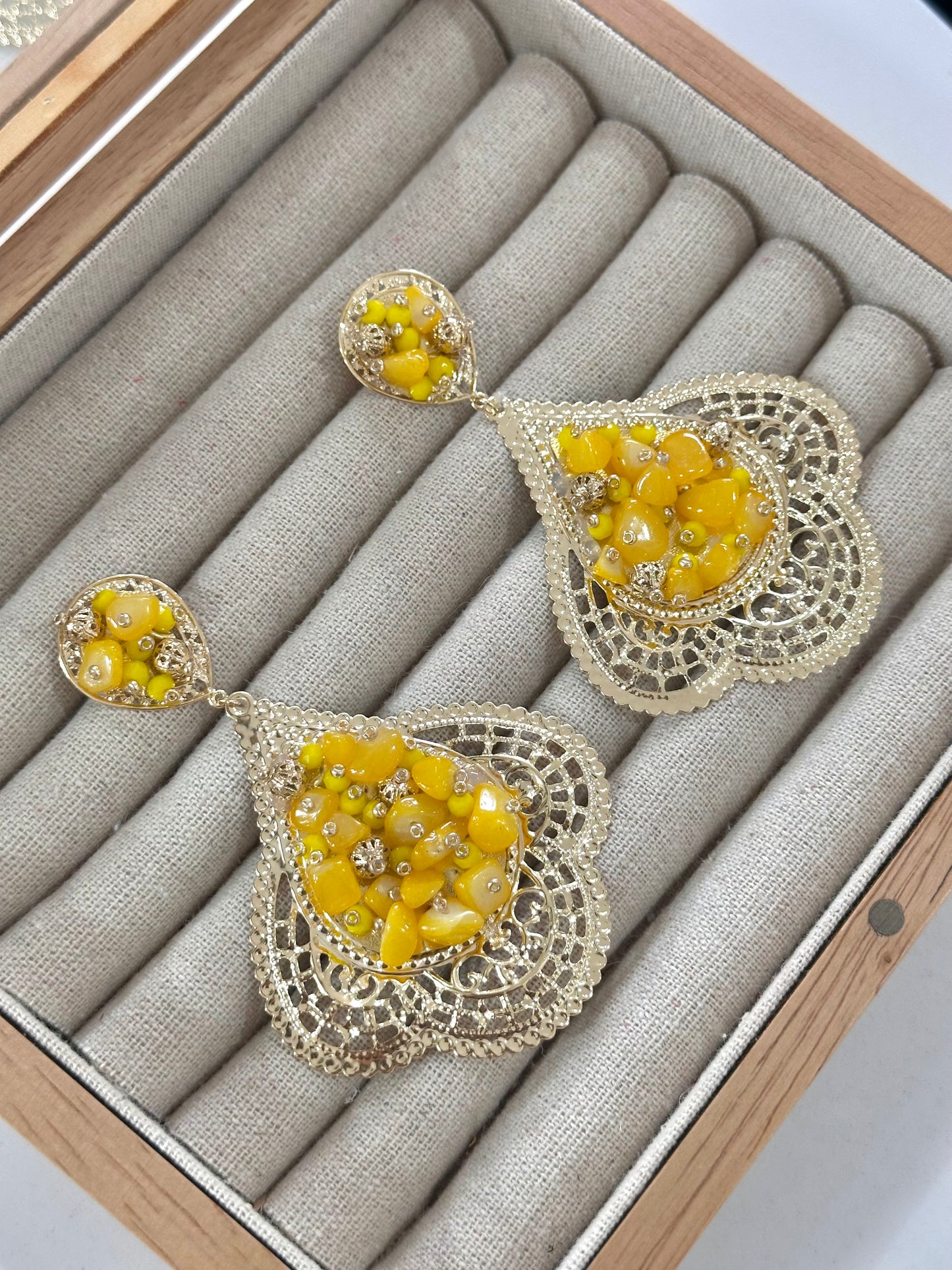 Pendiente Alhambra Amarillo