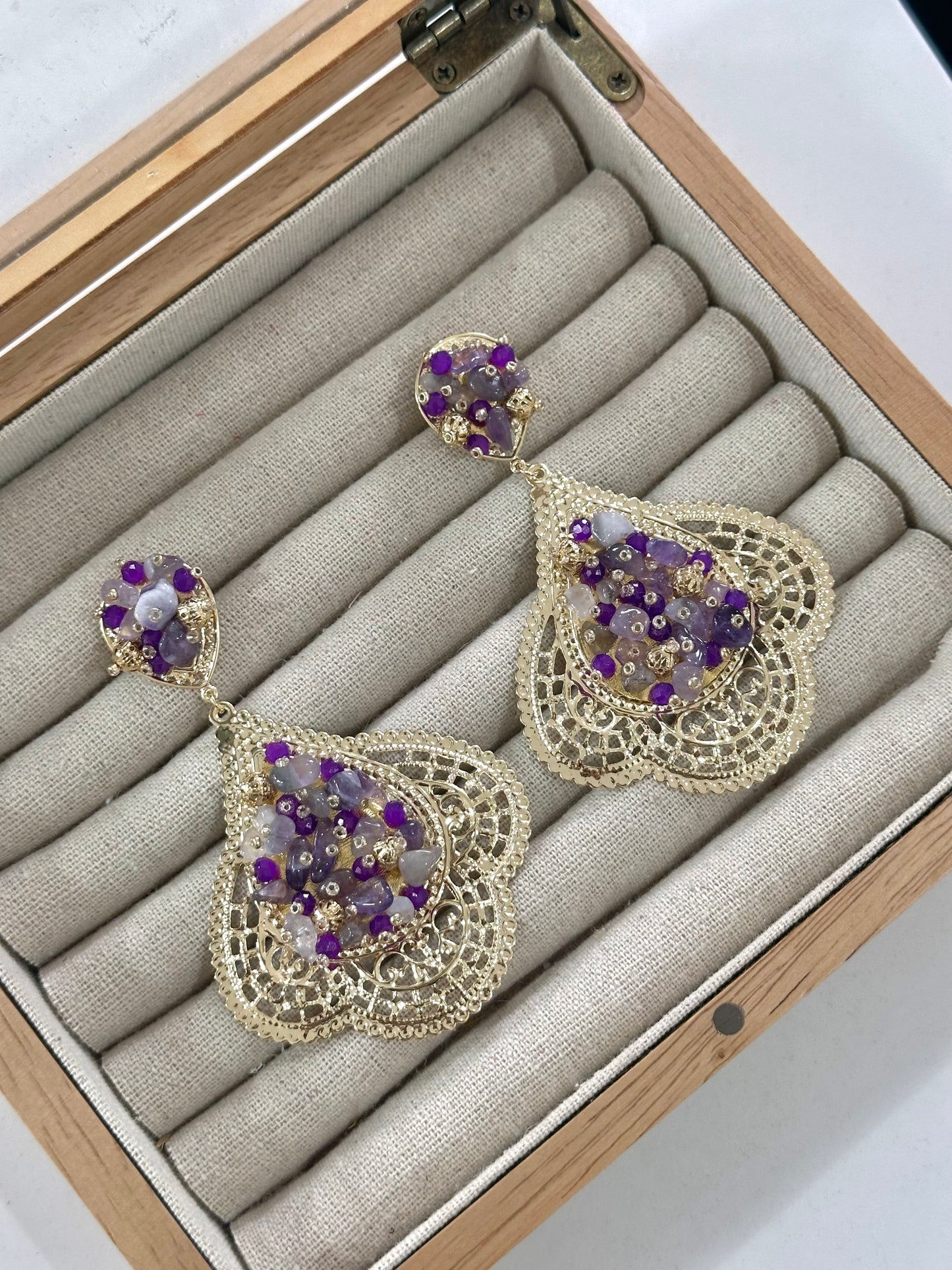 Pendiente Alhambra Morado