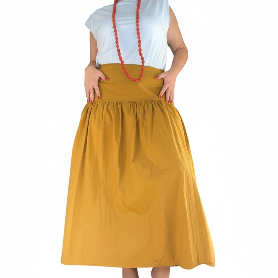 Falda Abullonada fajín mostaza