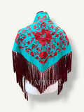 Mantoncillo Carmuca turquesa y rojo