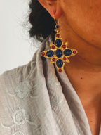 Pendientes Estrella Azul Marino y Rojo