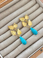 Pendientes Hojas Piedra Natural