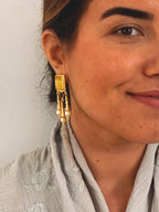 Pendientes Marquesa Dorado y Azul Marino