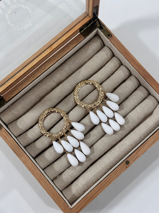 Pendientes gitanilla blanco