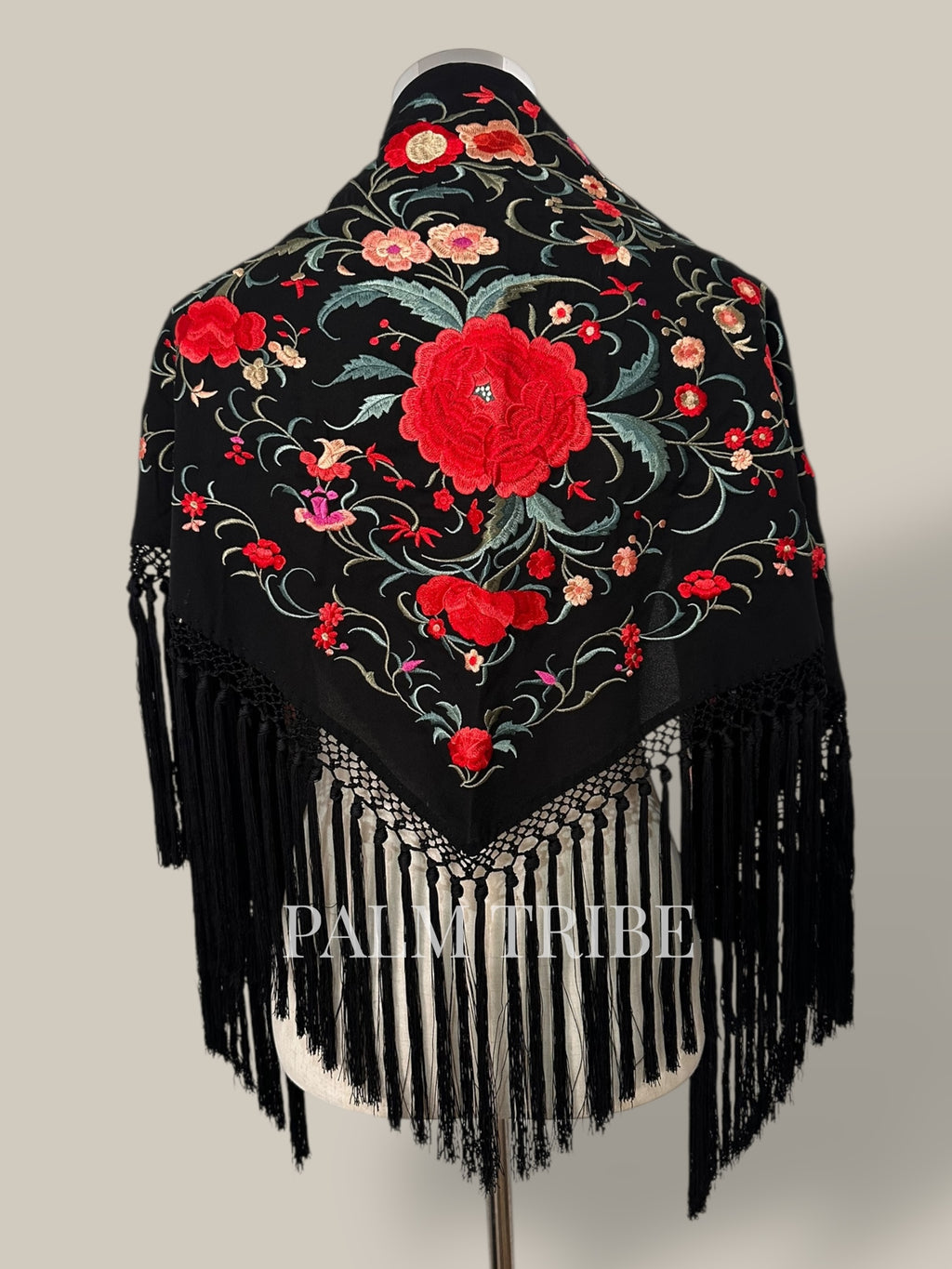 Mantoncillo Jaleo Negro con rojo
