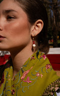 Pendientes hueso rojo y blanco