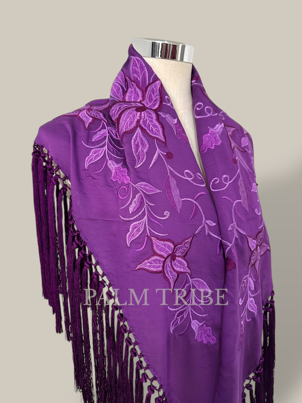 Mantoncillo Lirio Morado 100% seda