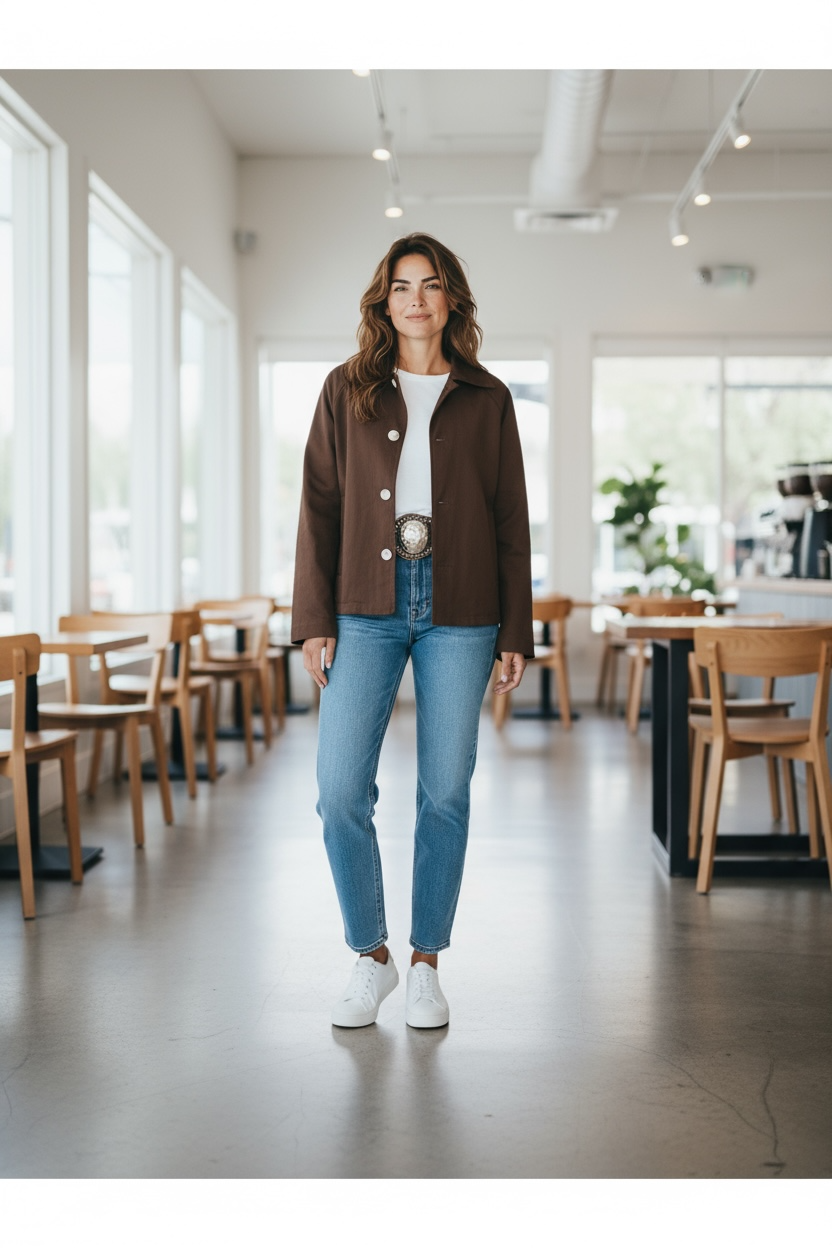 Gabardina Corta Marron