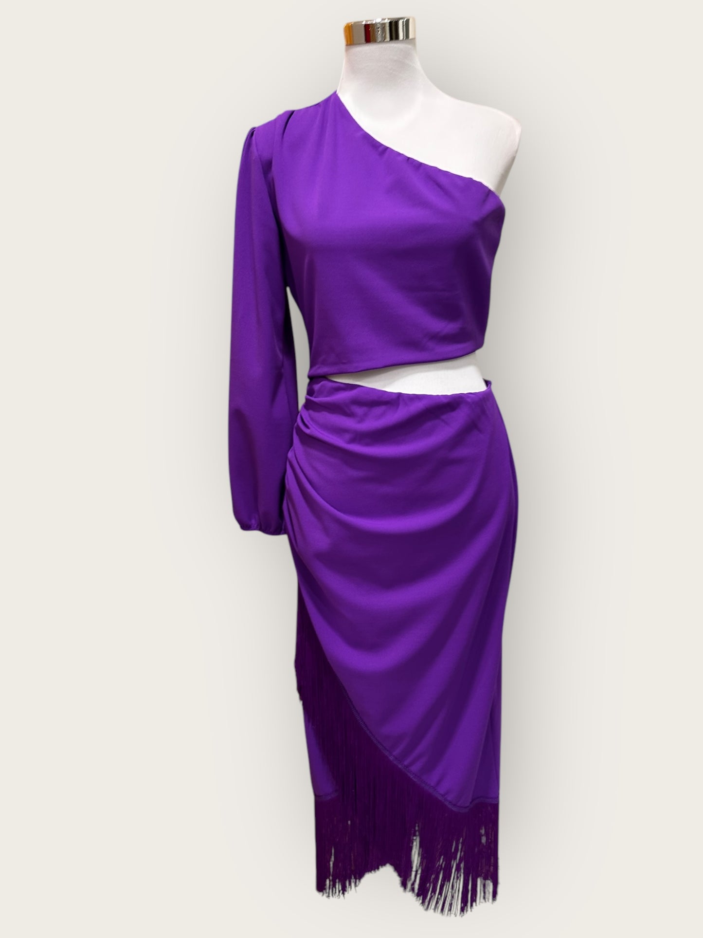 Vestido Gloria Flecos Morado