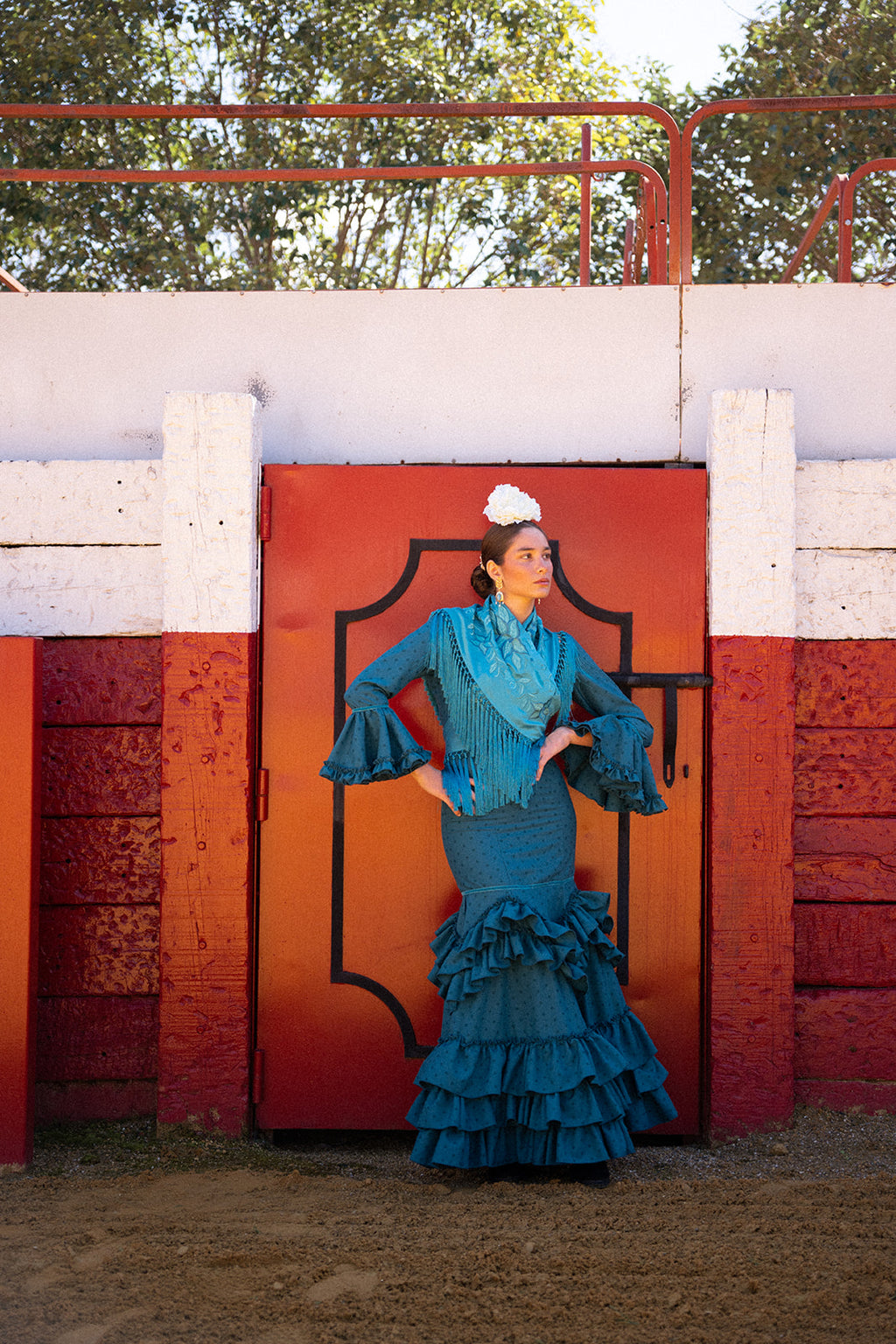 Traje de Flamenca - Modelo Triana Turquesa Lunar