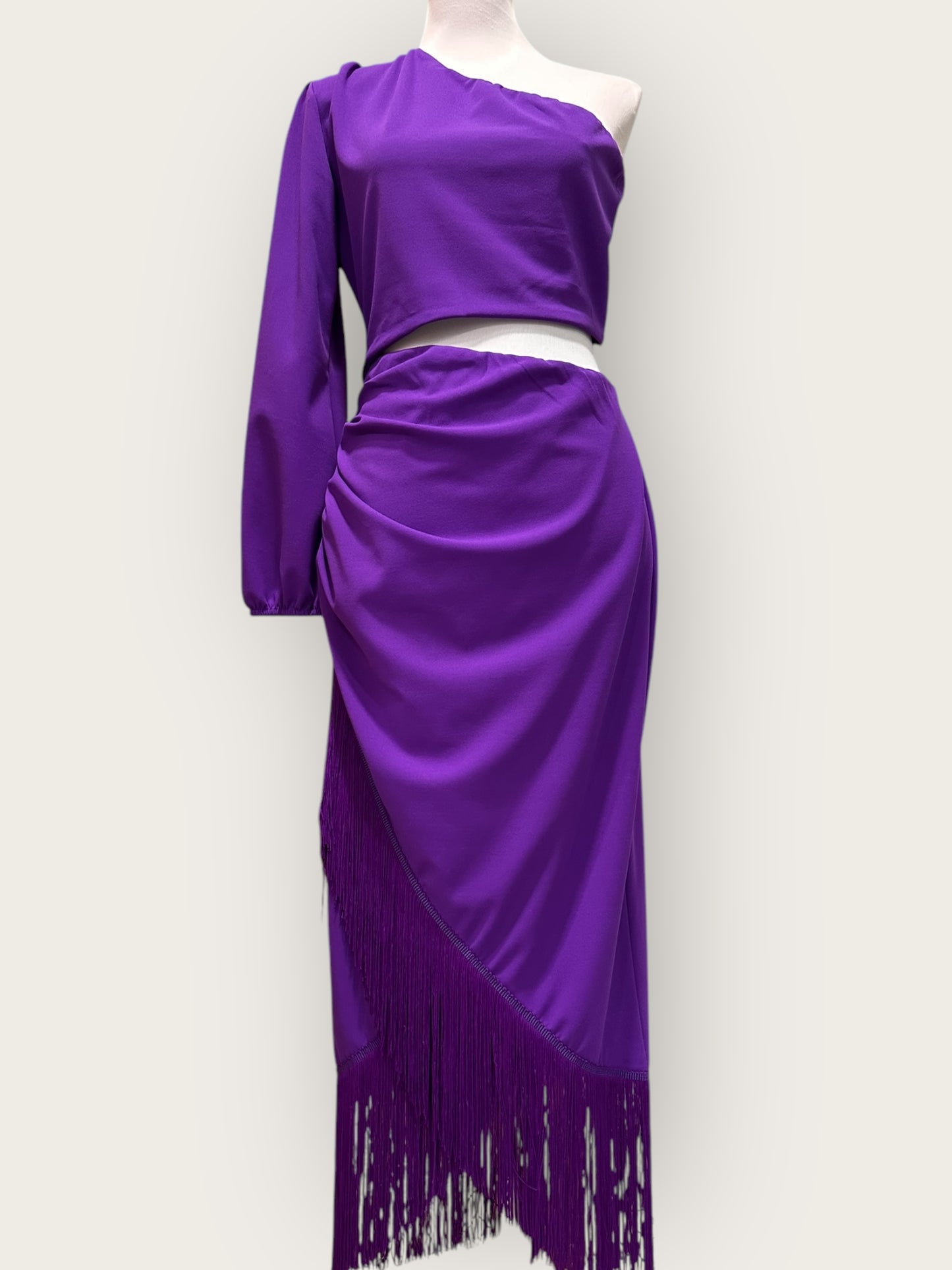 Vestido Gloria Flecos Morado