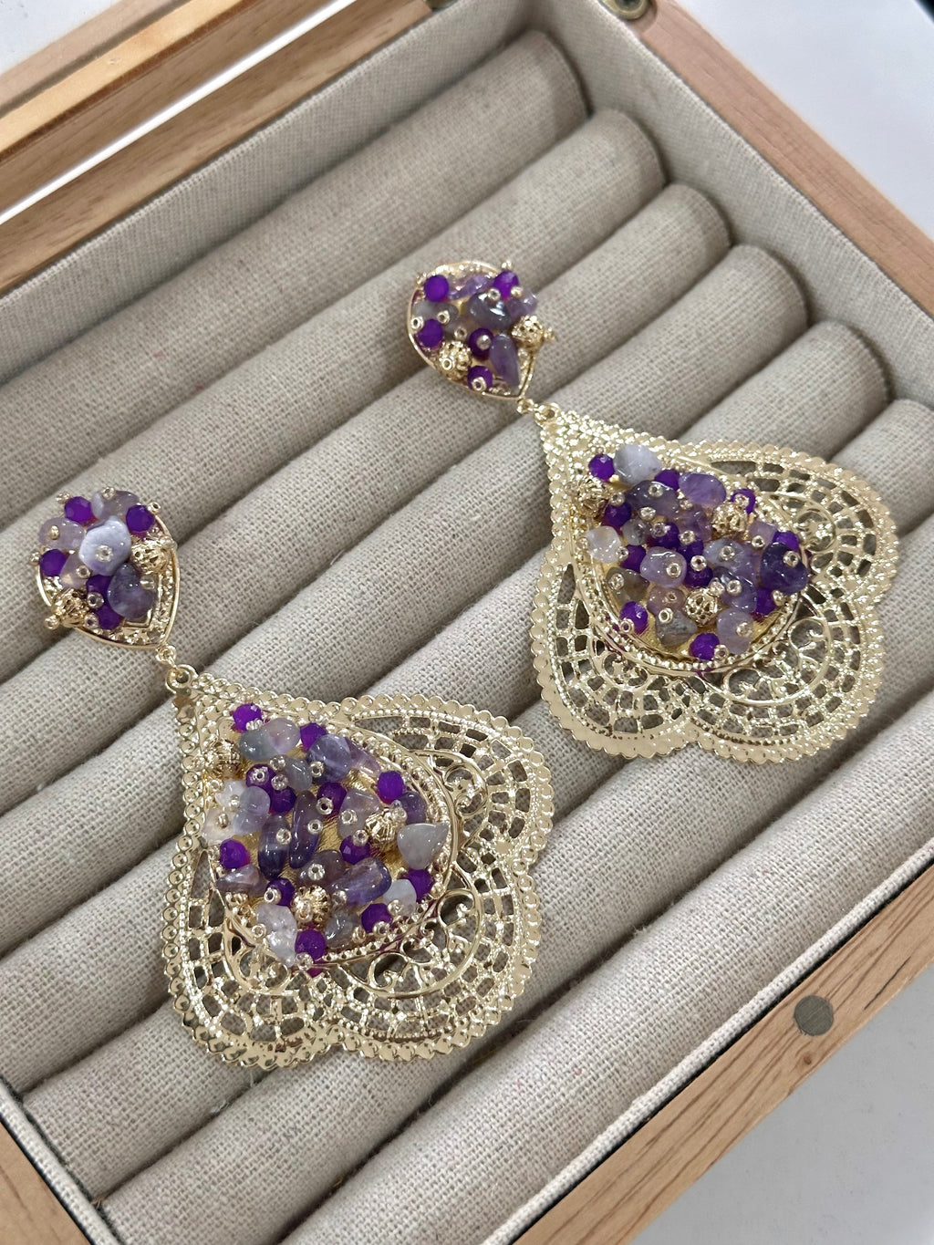 Pendientes Alhambra Morado