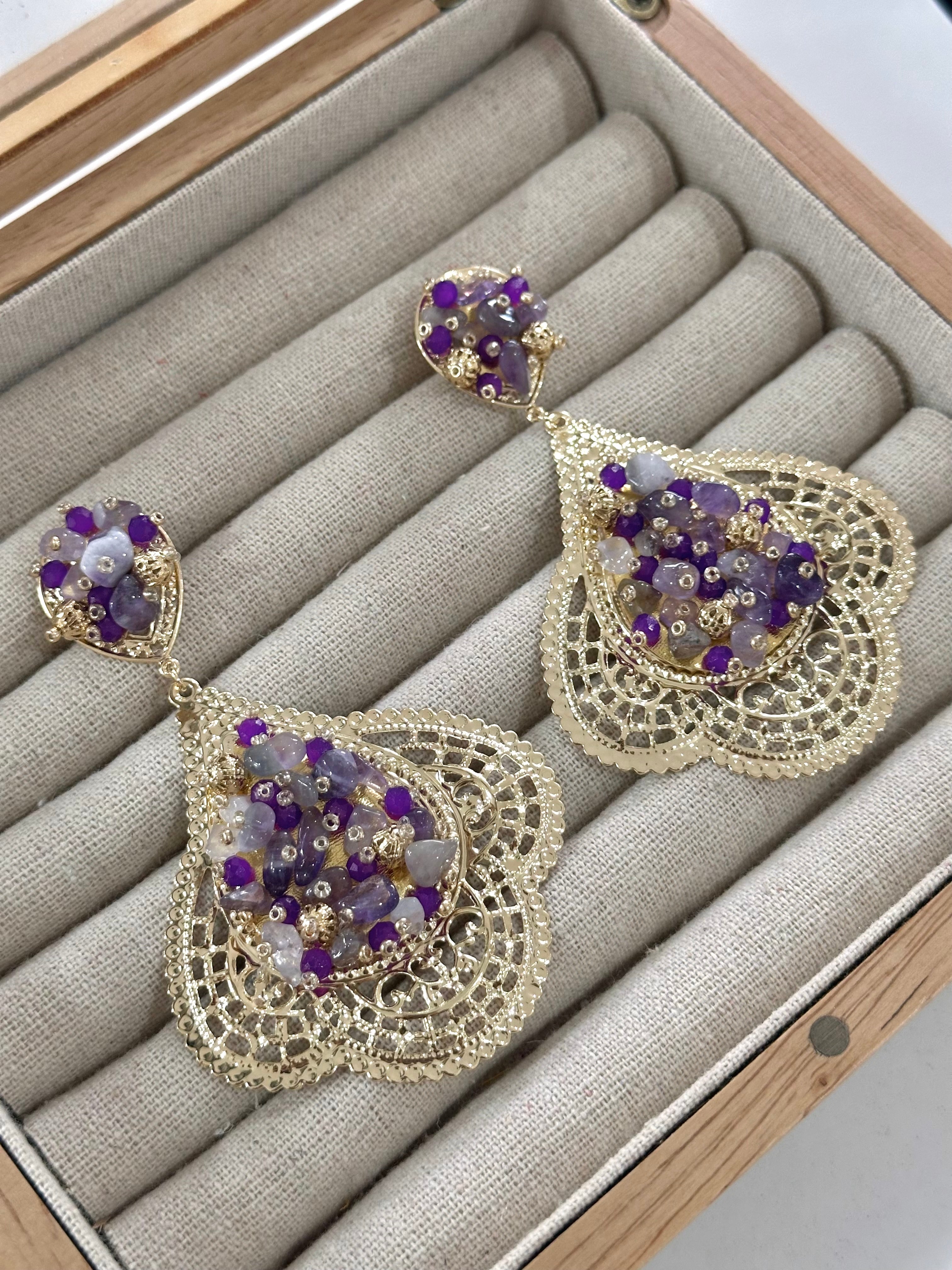 Pendientes Alhambra Morado