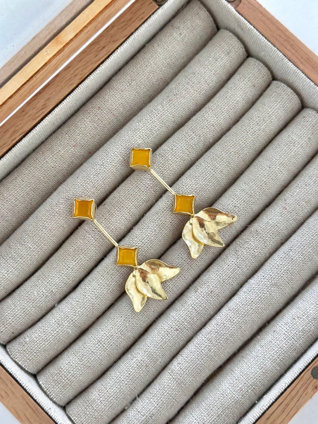 Pendientes Tulipán Mostaza