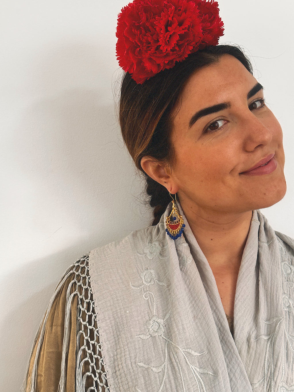 Pendientes Candela Rojo y Azul Eléctrico