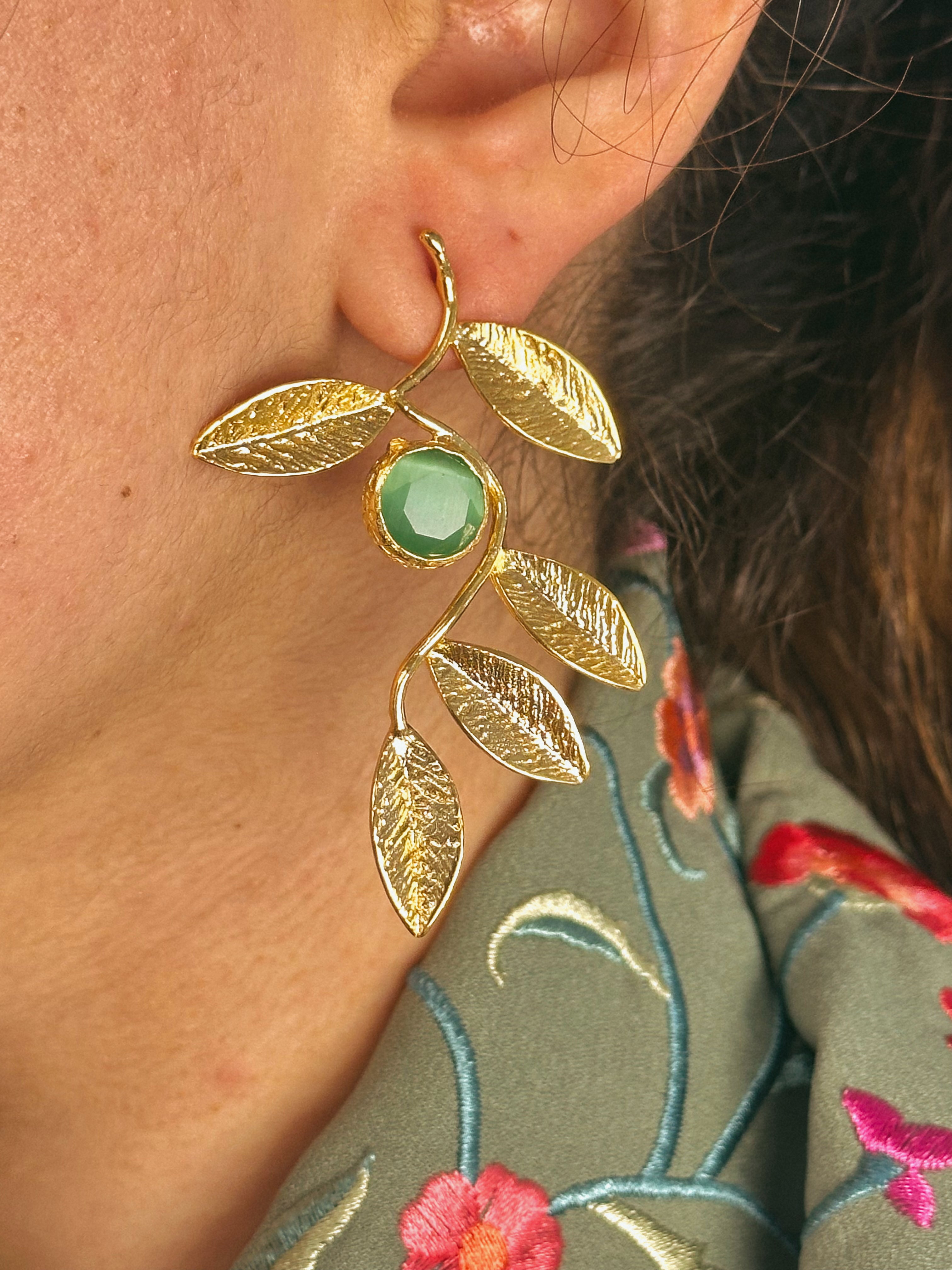 Pendientes Olivo Verde