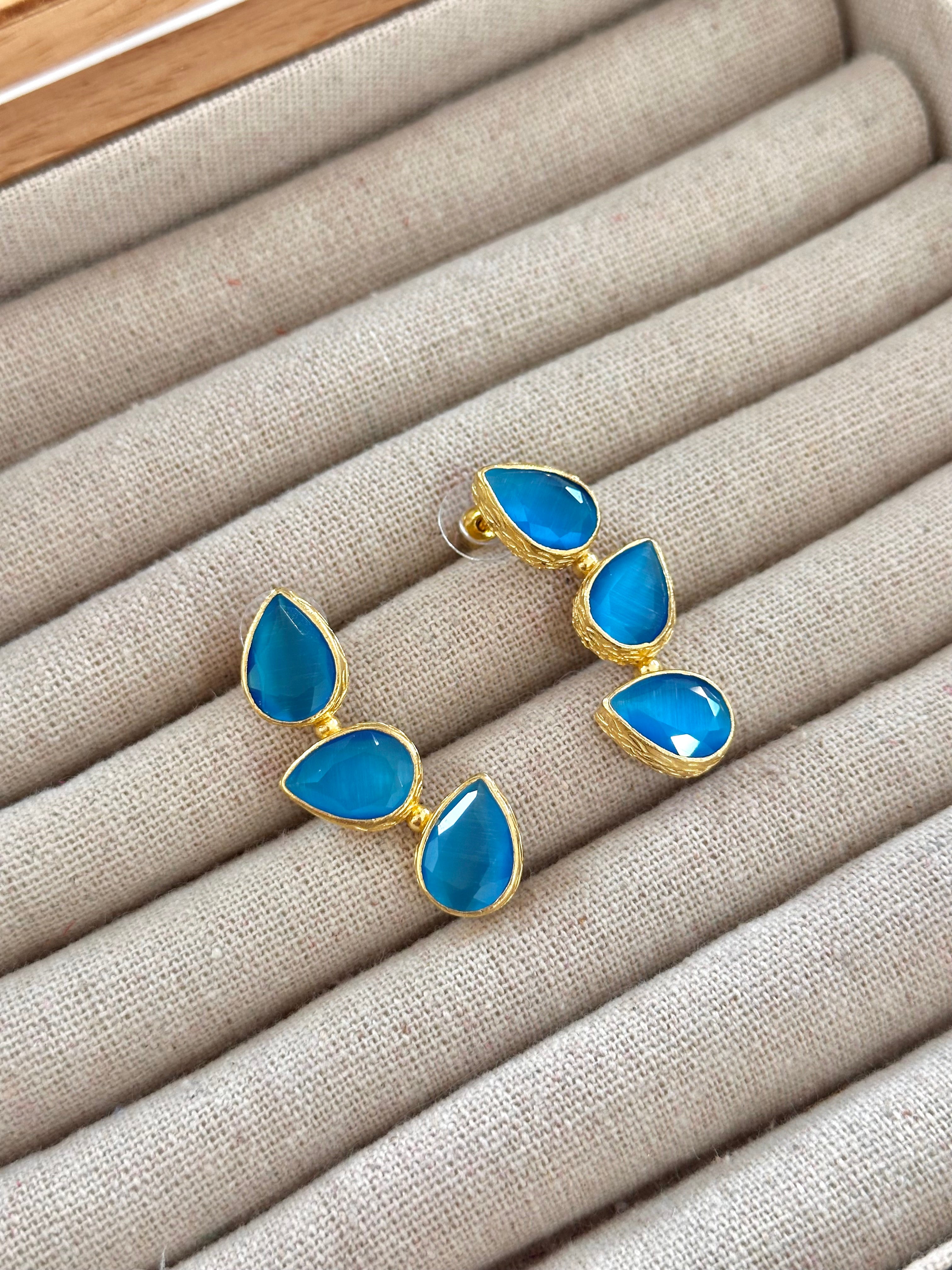 Pendientes Trío Piedra Azulon