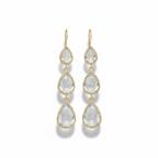 Pendientes Lágrima triple blanco