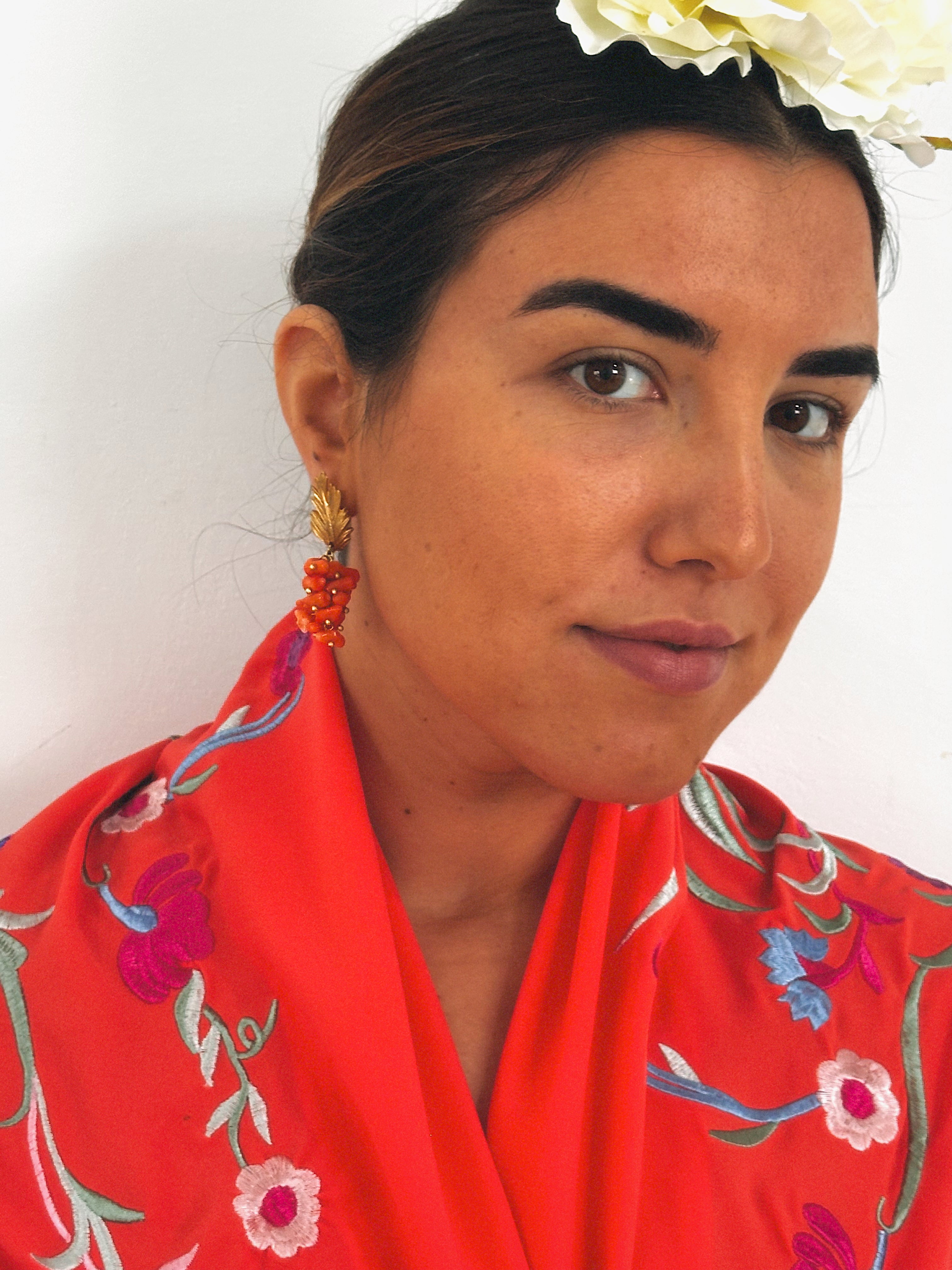 Pendientes Pluma Corales