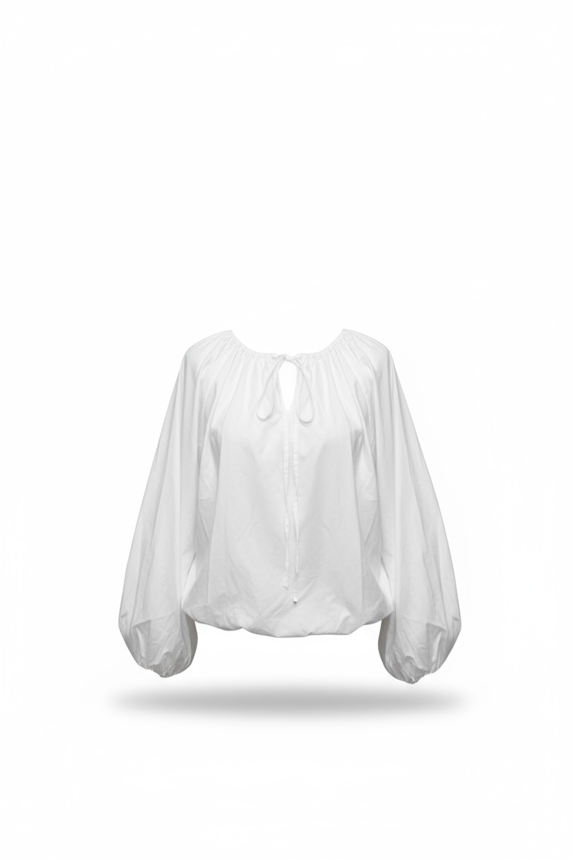 Blusa Abullonada Blanca
