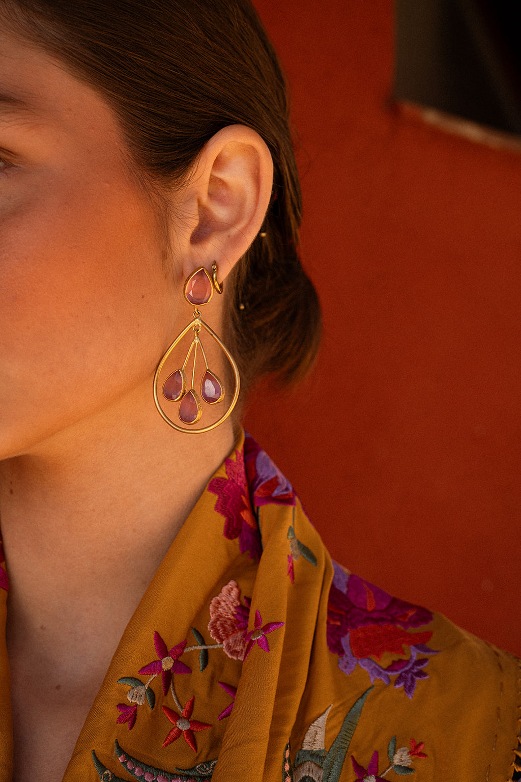 Pendientes Dafne rosados