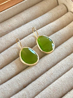 Pendientes Óvalo Verde Oliva