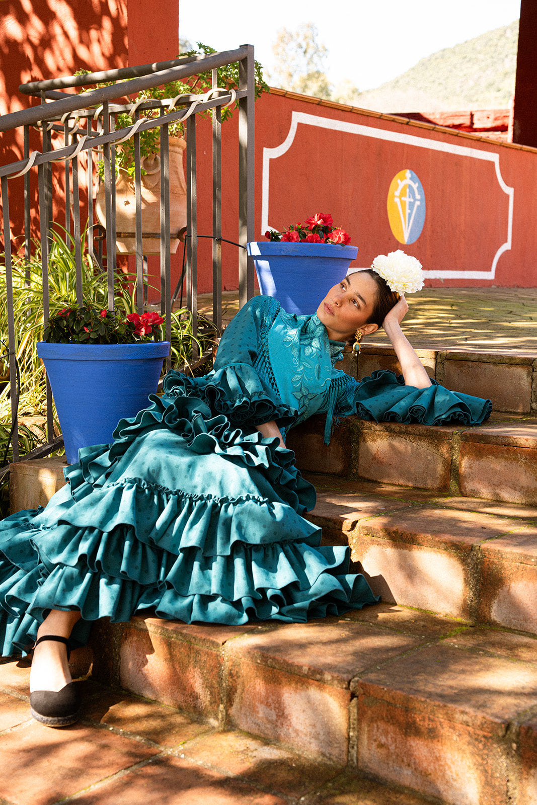 Traje de Flamenca - Modelo Triana Turquesa Lunar