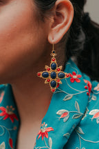 Pendientes Estrella Azul Marino y Rojo