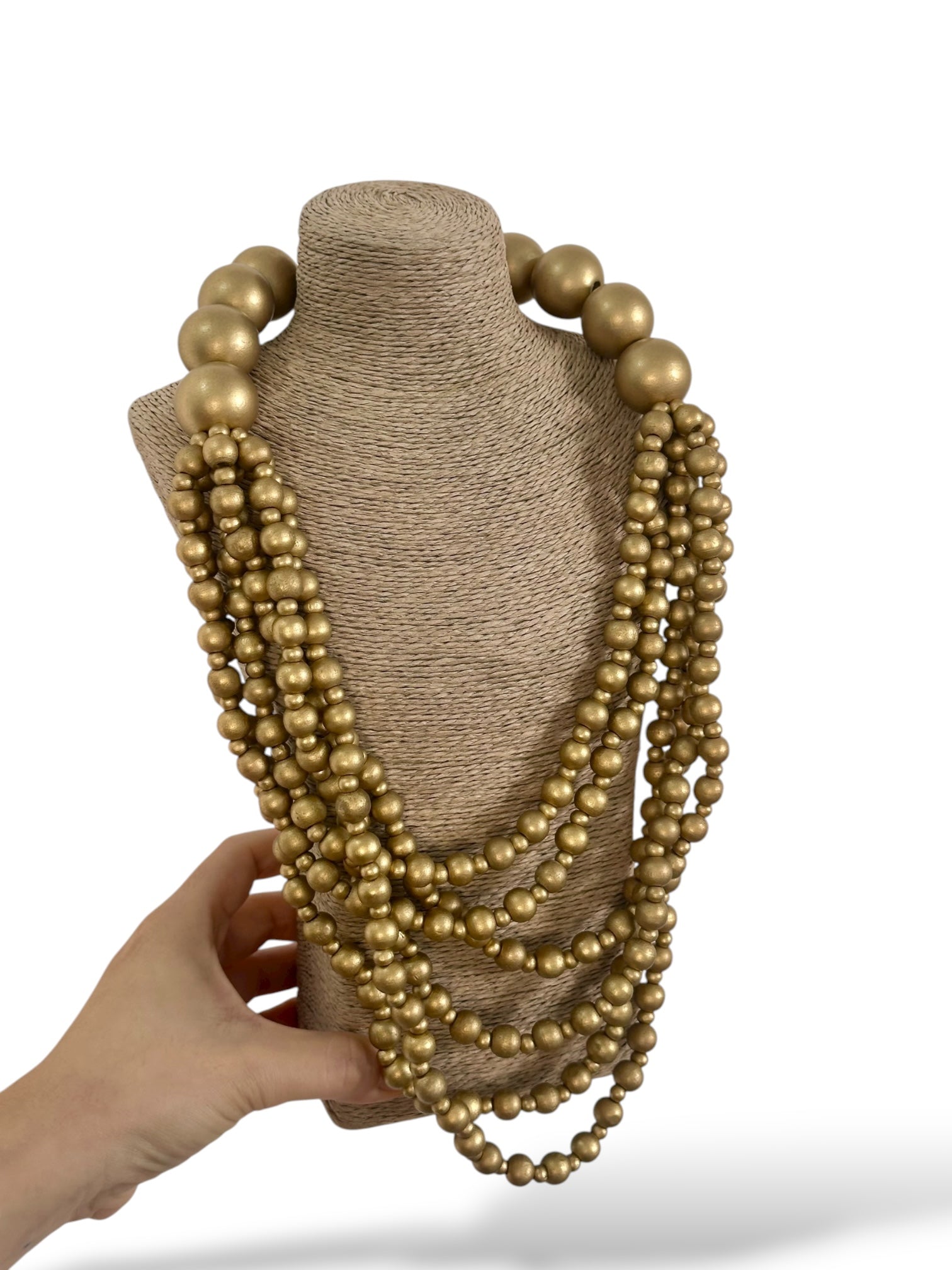 Collar Madera Dorado