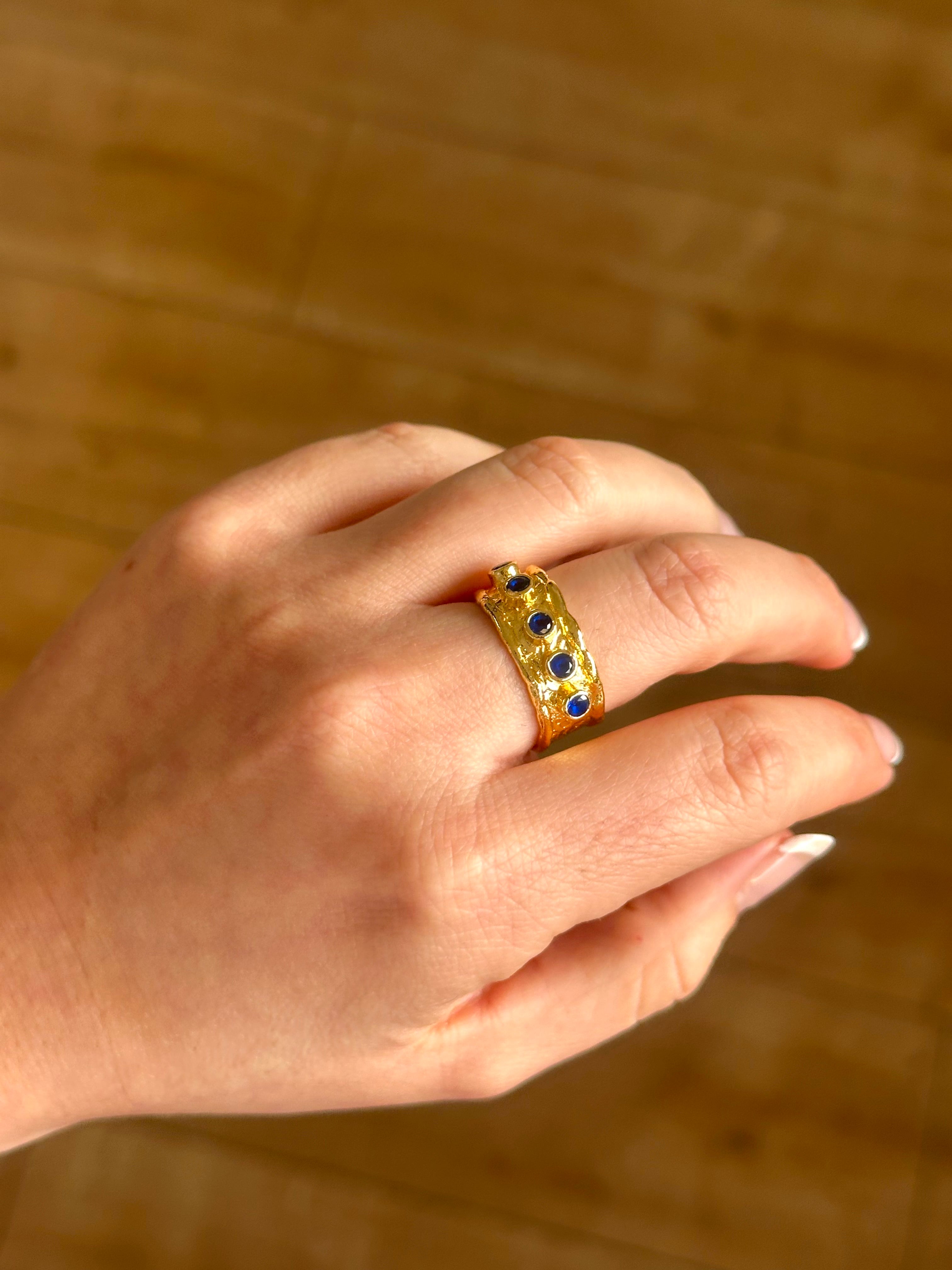 Anillo Roma Azul Eléctrico