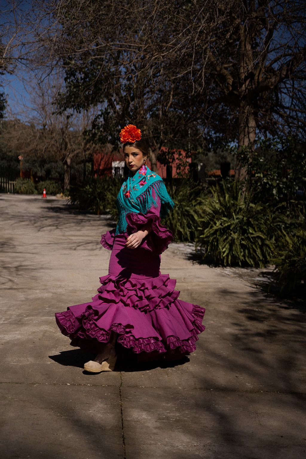 Traje de Flamenca - Modelo Macarena buganvilla