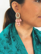 Pendientes Cascada Rosa Palo