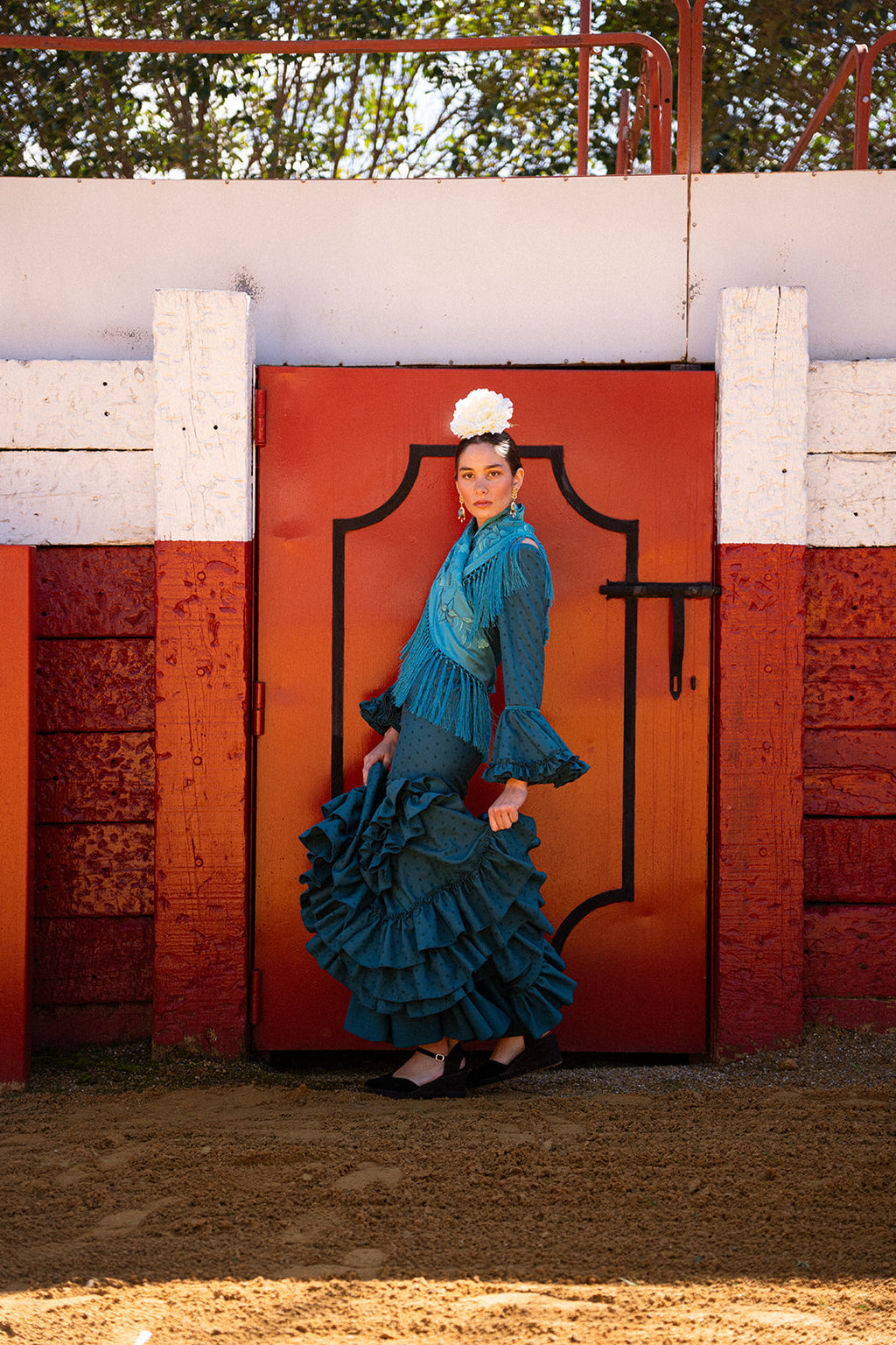 Traje de Flamenca - Modelo Triana Turquesa Lunar