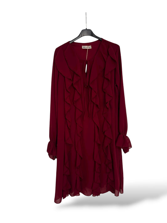 Vestido chorreras Burdeos