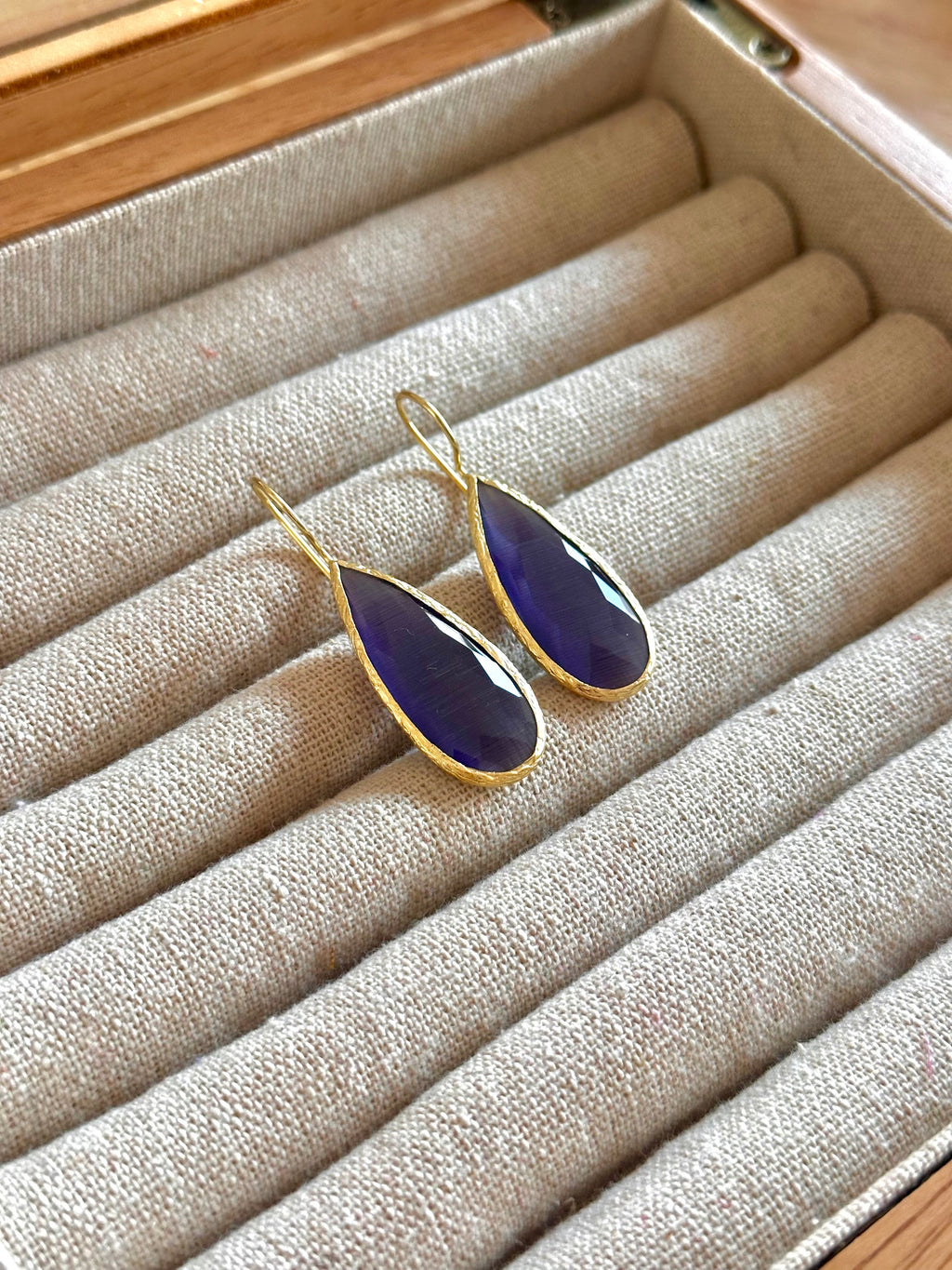 Pendientes lagrima ahumado