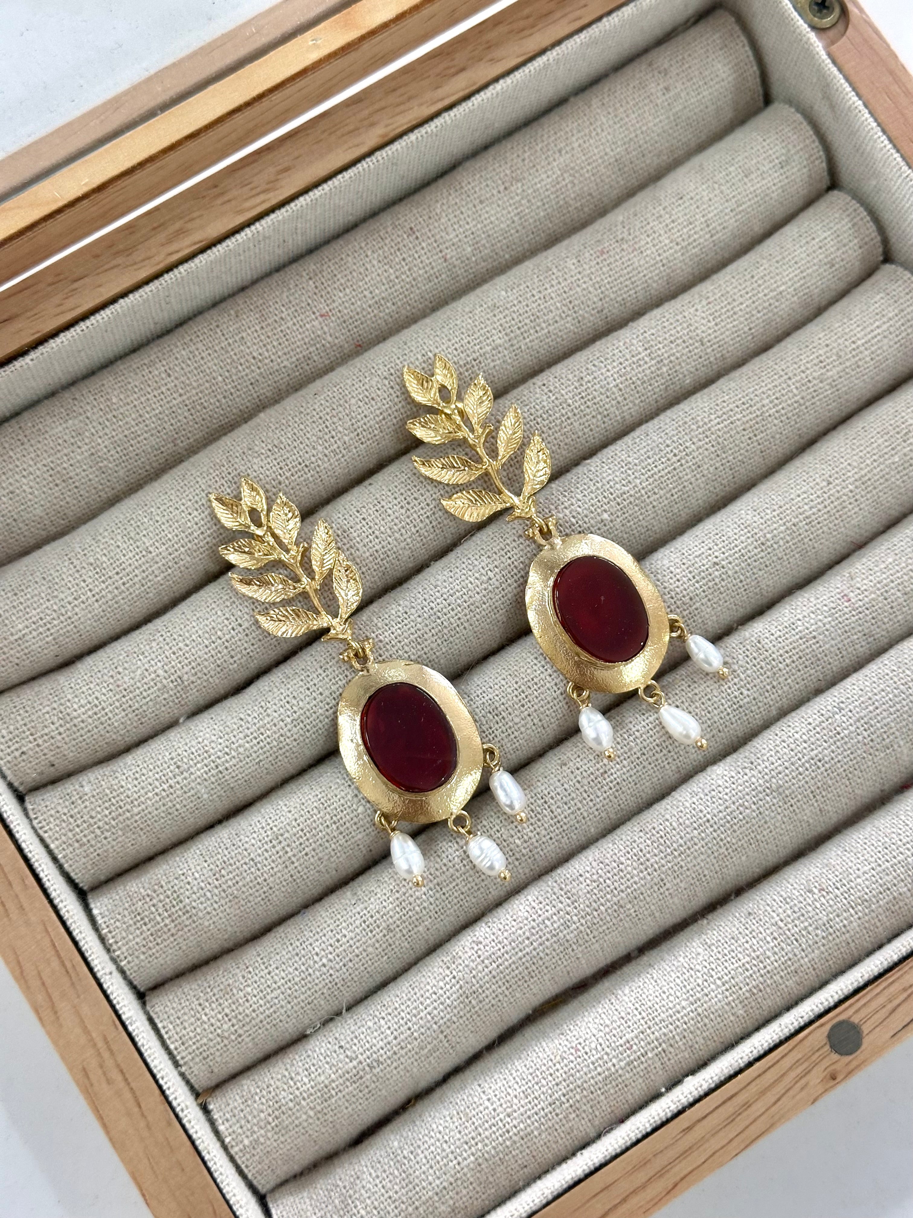 Pendientes Jerez Marrón