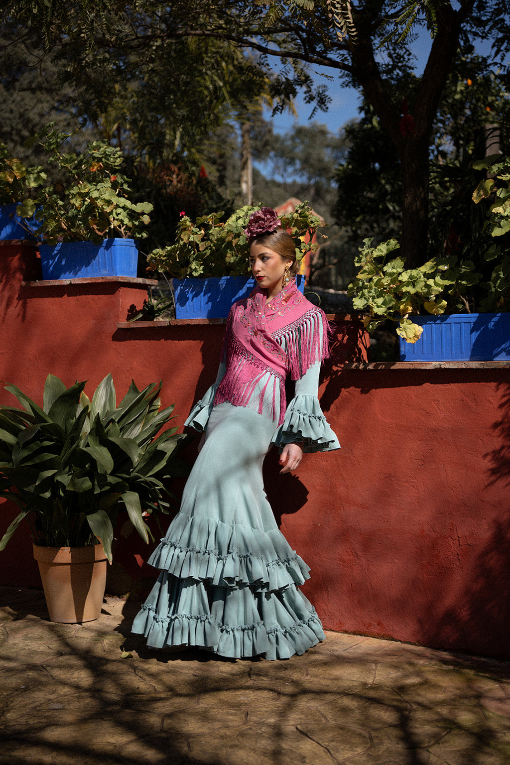 Traje de flamenca - Modelo Rocío Aquamarina