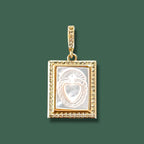 Medalla Sagrado Corazón Nácar y Circonitas