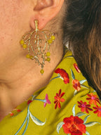 Pendientes Rama Verde Olivo