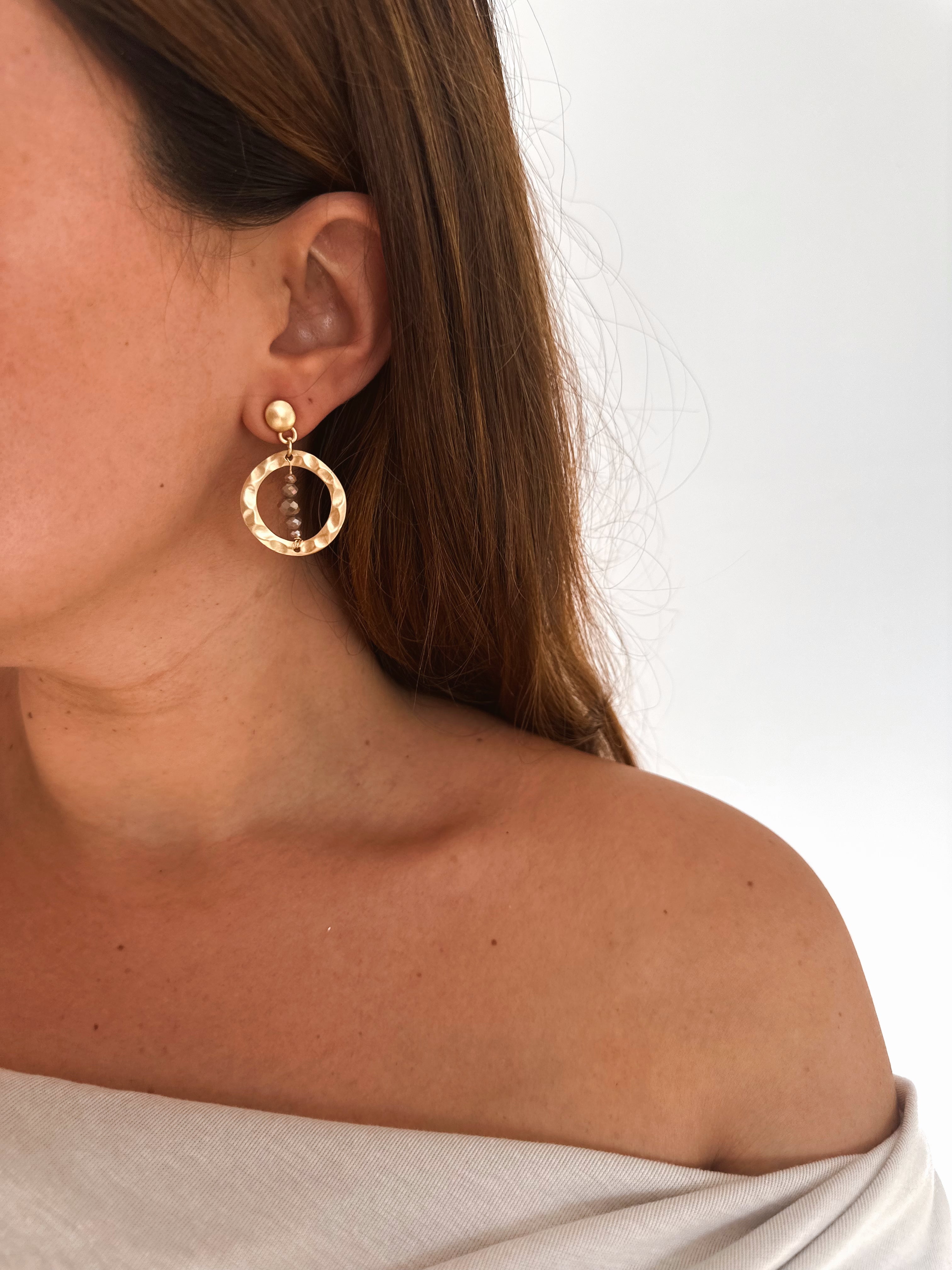 Pendientes Toscana Malva/Camel