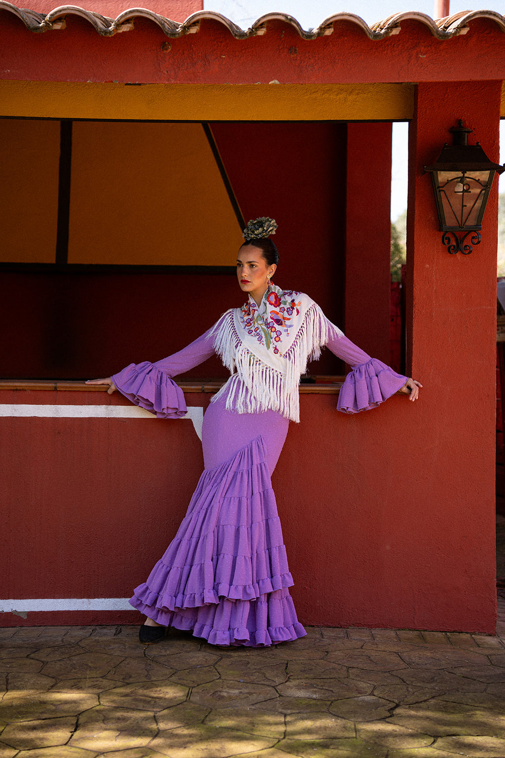 Vestido de flamenca - Modelo Lola Plumeti Lila