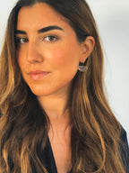 Pendiente abanico cristal malva