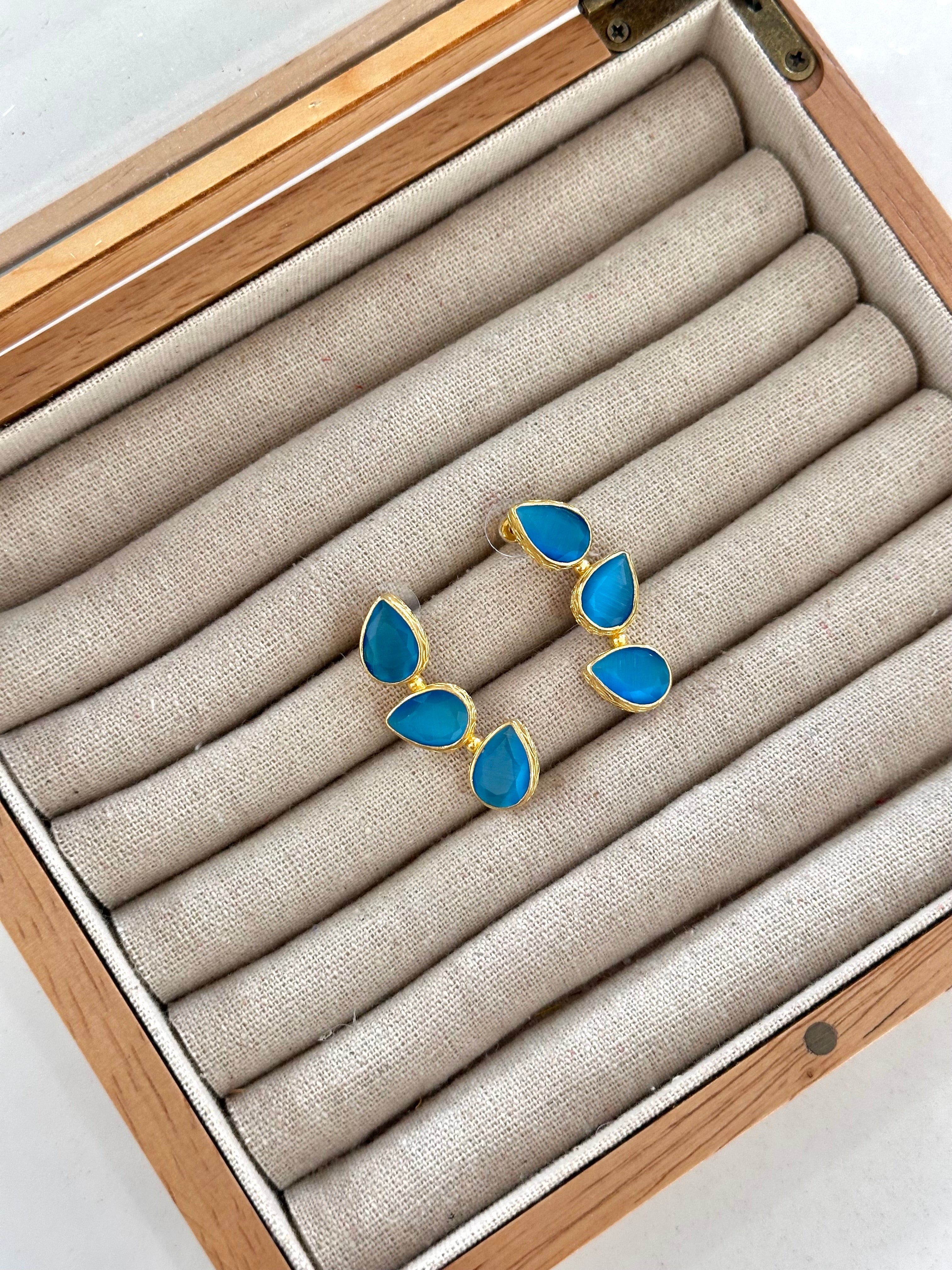 Pendientes Trío Piedra Azulon