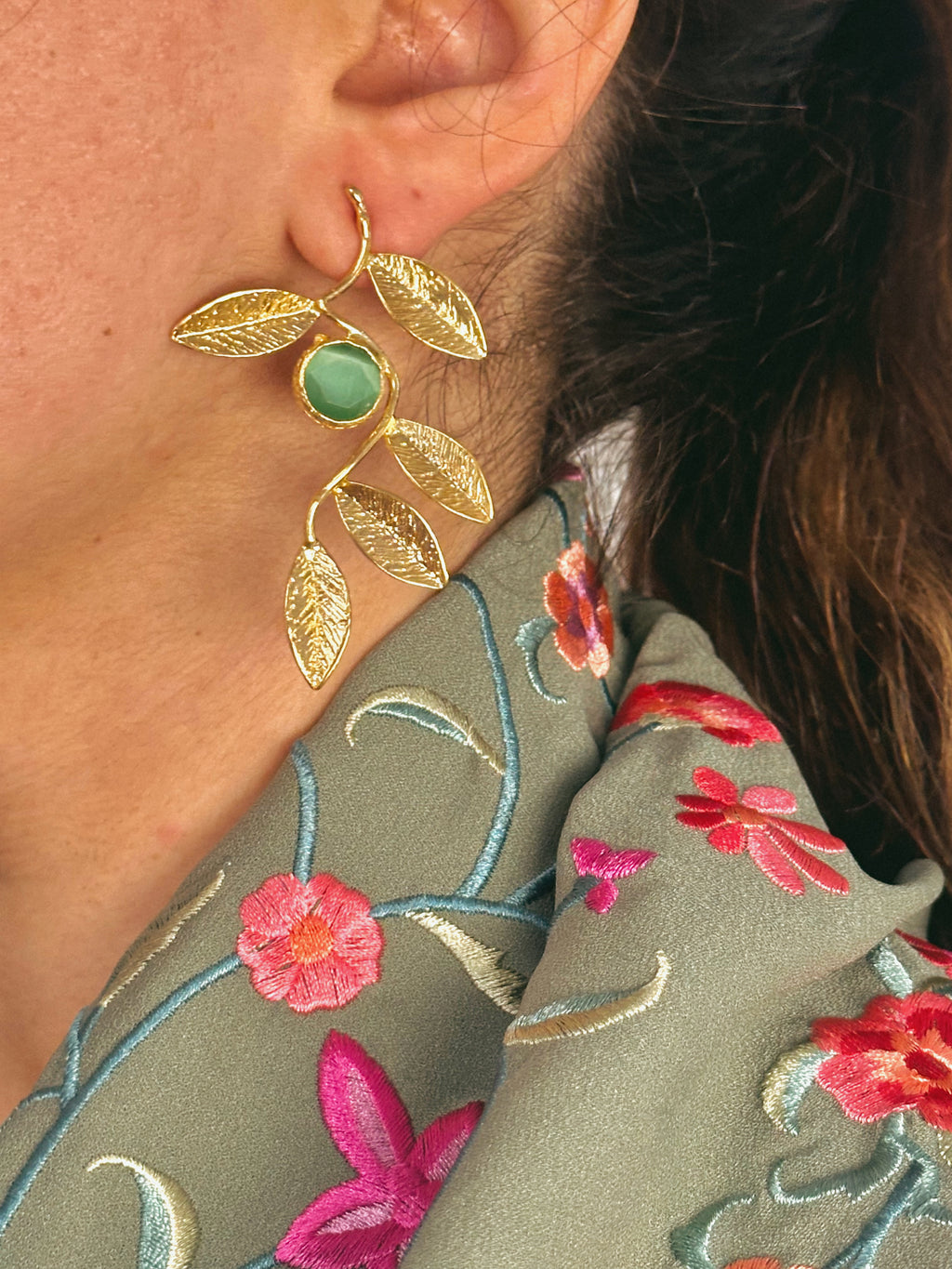 Pendientes Olivo Verde