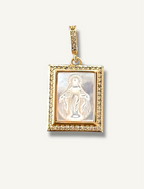 Medalla Virgen Milagrosa Nácar y Circonita