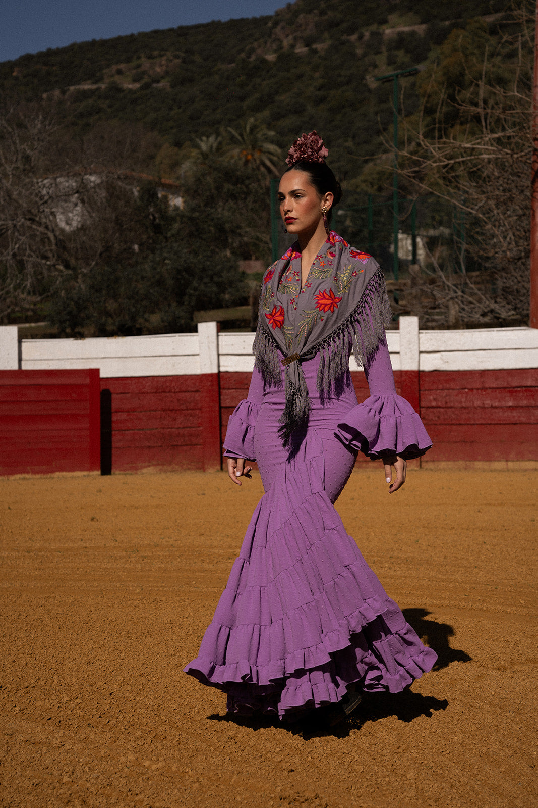 Vestido de flamenca - Modelo Lola Plumeti Lila