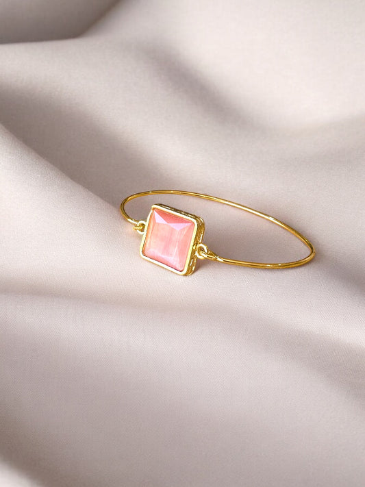 Brazalete cristal natural rosa claro